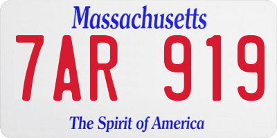 MA license plate 7AR919