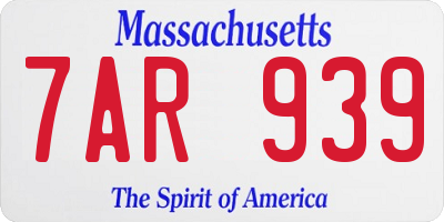 MA license plate 7AR939