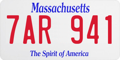 MA license plate 7AR941