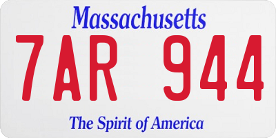 MA license plate 7AR944