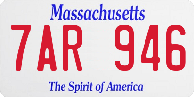 MA license plate 7AR946