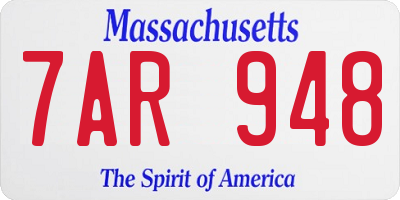 MA license plate 7AR948