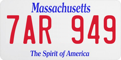MA license plate 7AR949
