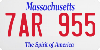 MA license plate 7AR955