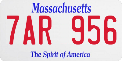 MA license plate 7AR956