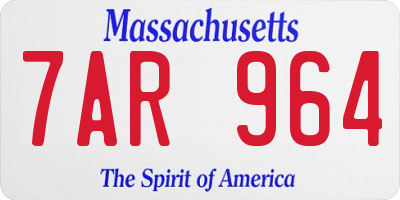 MA license plate 7AR964