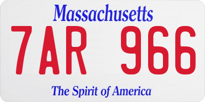 MA license plate 7AR966