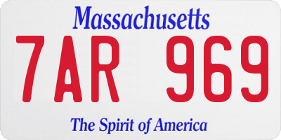 MA license plate 7AR969