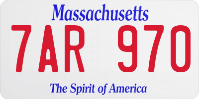 MA license plate 7AR970