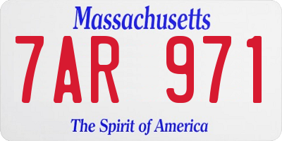 MA license plate 7AR971