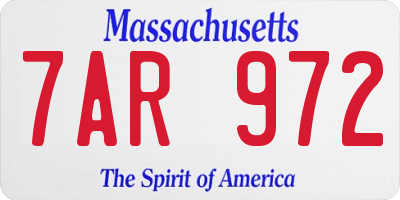 MA license plate 7AR972