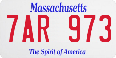 MA license plate 7AR973