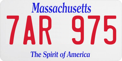 MA license plate 7AR975