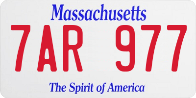 MA license plate 7AR977