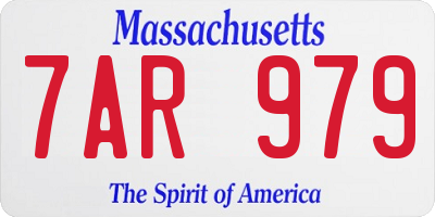 MA license plate 7AR979
