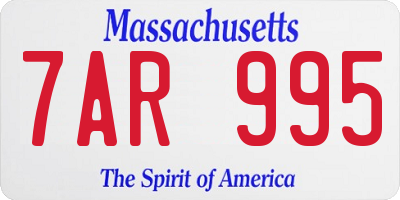MA license plate 7AR995