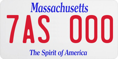 MA license plate 7AS000