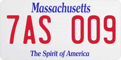 MA license plate 7AS009