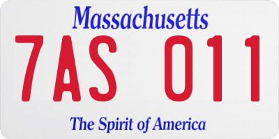 MA license plate 7AS011