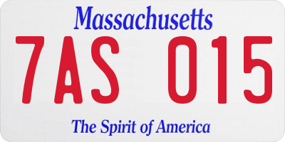 MA license plate 7AS015