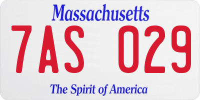 MA license plate 7AS029