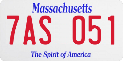 MA license plate 7AS051