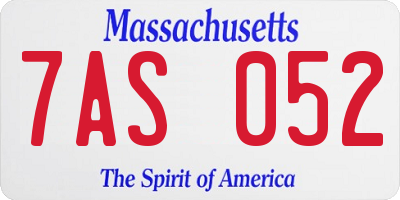 MA license plate 7AS052
