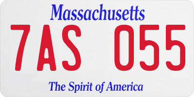 MA license plate 7AS055