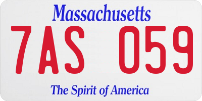 MA license plate 7AS059