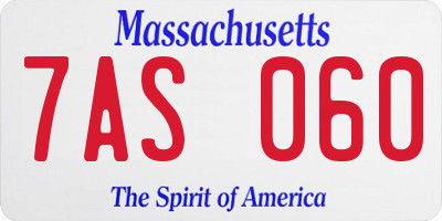 MA license plate 7AS060