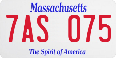 MA license plate 7AS075