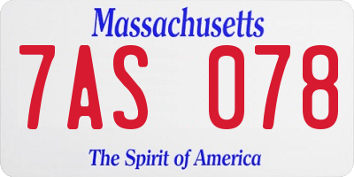 MA license plate 7AS078