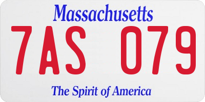 MA license plate 7AS079