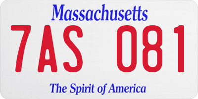 MA license plate 7AS081