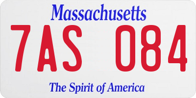 MA license plate 7AS084