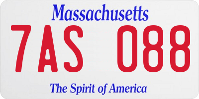 MA license plate 7AS088
