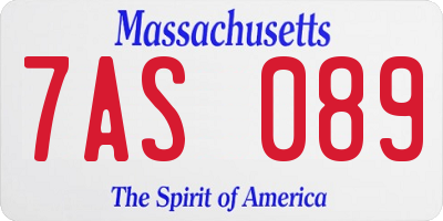MA license plate 7AS089