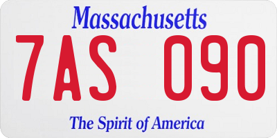 MA license plate 7AS090