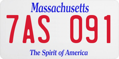 MA license plate 7AS091