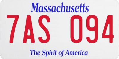 MA license plate 7AS094