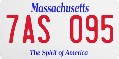 MA license plate 7AS095