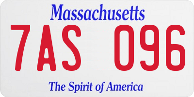 MA license plate 7AS096