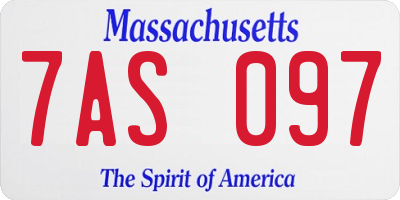MA license plate 7AS097