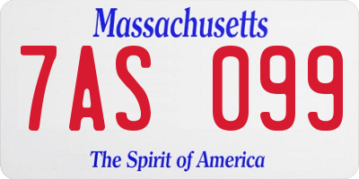 MA license plate 7AS099