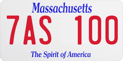 MA license plate 7AS100