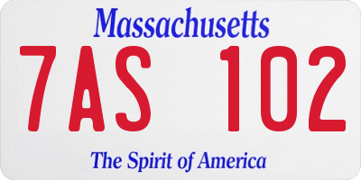 MA license plate 7AS102