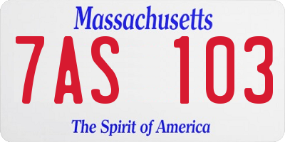 MA license plate 7AS103