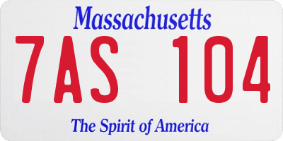 MA license plate 7AS104