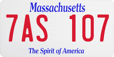 MA license plate 7AS107