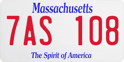 MA license plate 7AS108